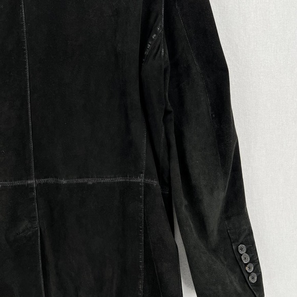 JOHN VARVATOS Jacket Mens Adult 50 Black Goat Suede Coat Button Up Slim Fit - Picture 11 of 16